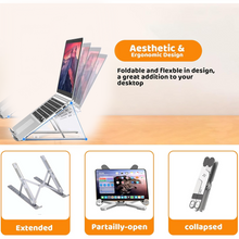 Metal Portable Laptop Stand, with 7 Adjustable Angles (1 Pc)