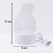 3D Teddy Bear LED Night Lamp ‰ÛÒ Soft LED Desk Light with Heart Design (1 Pc)