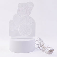 3D Teddy Bear LED Night Lamp ‰ÛÒ Soft LED Desk Light with Heart Design (1 Pc)