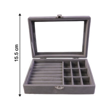 Premium Velvet Jewellery Organizer Box with Transparent Lid